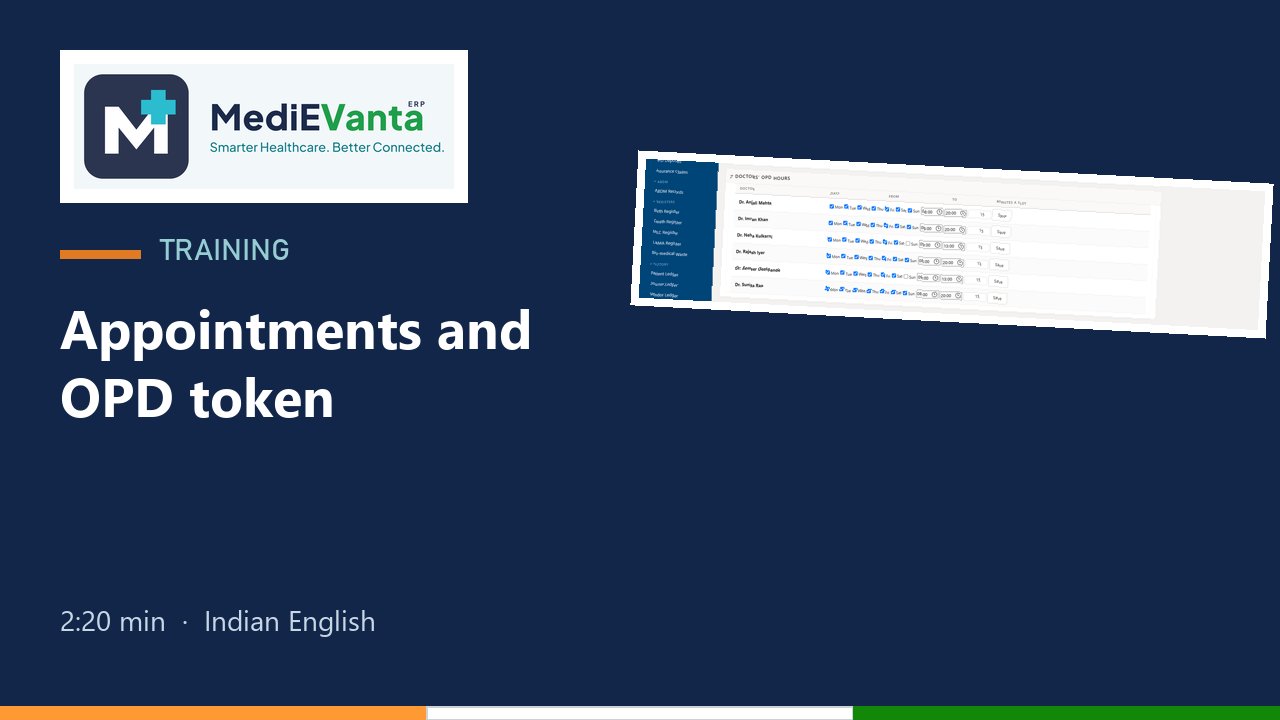 Mediekalp training: Appointments and the OPD token