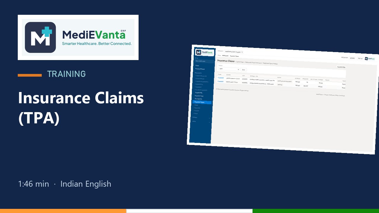 Mediekalp training: Insurance claims (TPA)