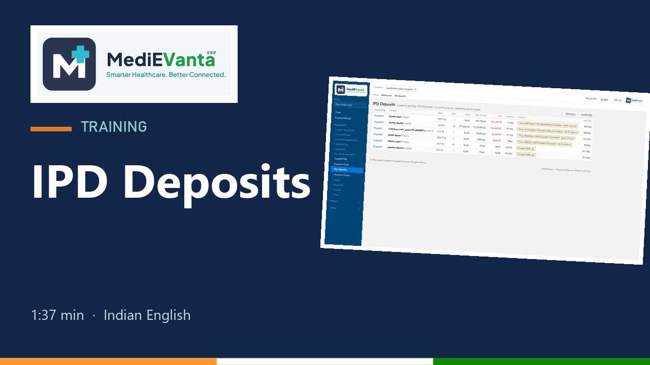 Mediekalp training: IPD deposits