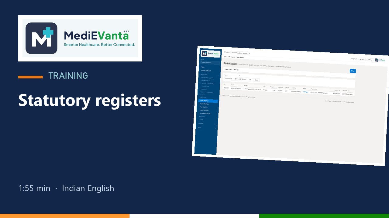 Mediekalp training: Statutory registers